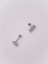 Cerrrahi Çelik Piercing ( Pirsing ) Üç Taşlı Dikdörtgen Tragus Helix Piercing (1ADET) 4