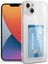 Apple iPhone 13 Kılıf Kartlıklı Kamera Çıkıntılı Şeffaf Darbe Korumalı Kart Bölmeli Kapak 1
