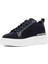 Kadın Lacivert Bağcıklı Kalın Tabanlı Süet Deri Sneaker 4