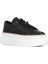 Kadın Siyah Bağcıklı Kalın Tabanlı Deri Sneaker 3