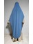 Tam Boy Sandy Sufle Khimar Hijab Eşarp Indigo 3