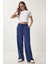 Soluk Efektli Geniş Paça Denim Palazzo Pantolon 2