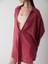 Bordo Flam Keten Kimono Gömlek 4