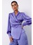 Broşlu Kruvaze Bluz - Lila 3