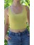 Kadın Sarı Basic Ribana Atlet Crop – Likralı Spor Üst 1