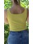 Kadın Sarı Basic Ribana Atlet Crop – Likralı Spor Üst 3