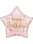 Pembe Happy Birthday Yazılı Yıldız Balon 1
