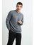 Jax Erkek Düz Önü ve Arkası Baskılı Bisiklet Yaka Gri Sweatshirt 3