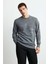 Jax Erkek Düz Önü ve Arkası Baskılı Bisiklet Yaka Gri Sweatshirt 4