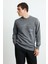 Jax Erkek Düz Önü ve Arkası Baskılı Bisiklet Yaka Gri Sweatshirt 5