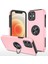Newface iPhone 12 Kılıf Elit Yüzüklü Kapak - Pembe 1