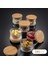 6'lı Set Ahşap Kapaklı Cam Kase Çerezlik Çikolatalık Sunum Seti 180 ml 1