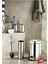 Krom 4 Lü Set Pedallı Çöp Kovası Wc Klozet Fırça Sabunluk Diş Fırçalık Seti 1