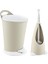 Smartware Penguen Pedallı Çöp Kovası ve Klozet Fırçası Set Latte 1