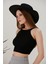 Siyah Fitted/vücuda Oturan Iki Omuzu Açık Miami Fitilli Esnek Örme Bluz 4