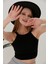 Siyah Fitted/vücuda Oturan Iki Omuzu Açık Miami Fitilli Esnek Örme Bluz 6