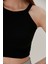 Siyah Fitted/vücuda Oturan Iki Omuzu Açık Miami Fitilli Esnek Örme Bluz 7