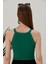 Yeşil Fitted/vücuda Oturan Iki Omuzu Açık Miami Fitilli Esnek Örme Bluz 8