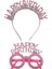 Pembe Happy Birthday Yazılı Taç ve Parti Gözlüğü 1