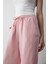 Pembe Beli Lastikli Pamuklu Keten Pantolon 4