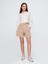 Kadın Haki 6" Mid Rise Twill Pileli Şort Pantolon 1