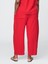 Kadın Kırmızı Crinkle Gauze Easy Barrel Pantolon 4