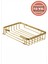 Paslanmaz Pirinç Taci 22X15CM Şampuanlık Banyo Rafı Süngerlik Altın Gold 1