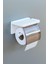 Home Yapışkanlı Kapaklı Tuvalet Kağıdı Askısı Banyo Tuvalet Kağıtlığı Aparatı Peçetelik Organizer Plastik, Beyaz 1