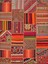 Cansu Koleksiyonu Patchwork Görünümlü Turuncu Tonlarda Dokuma Taban Modern Dekoratif Halı CANSU04 3