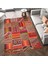 Cansu Koleksiyonu Patchwork Görünümlü Turuncu Tonlarda Dokuma Taban Modern Dekoratif Halı CANSU04 4