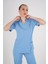 Aylu Model Soft Likra Bebe Mavisi Doktor Hemşire Hastane Scrubs Üniforma Takımı 6