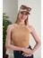 Bej Fitted/vücuda Oturan Iki Omuzu Açık Miami Fitilli Esnek Örme Bluz 7