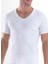 9671 ERKEK TENDER COTTON 2 Lİ V YAKA KISA KOL BEYAZ T-SHİRT 1