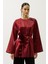 Çiçek Salkımlı Kemer Bordo 3