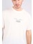 Çetinkaya Mentality 3728 Bisiklet Yaka Penye Regular Baskılı Tshirt Koyu Krem 3