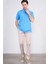 Çetinkaya Mentality 4139 Polo Yaka Rejenere Pike Metraj Baskı Regular T-Shirt Açık Mavi 2