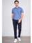3797 Erkek Polo Yaka 30/1 Pike T-Shirt Indigo 2