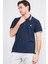 3945 Erkek Polo Yaka Penye Pike T-Shirt Lacivert 1