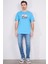 Çetinkaya Chester Polo 4202 Unisex Bisiklet Yaka Pamuk Lisans T-Shirt Nigara Mavi 2