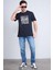Çetinkaya Mentality 3400 Erkek Bisiklet Yaka Regular Baskılı T-Shirt Siyah 2