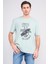 Çetinkaya Chester Polo 3844 Bisiklet Yaka 30/1 Penye Comfort Baskılı T-Shirt Koyu Çağla 2