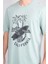 Çetinkaya Chester Polo 3844 Bisiklet Yaka 30/1 Penye Comfort Baskılı T-Shirt Koyu Çağla 3