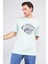 Çetinkaya Mentality 3807 Bisiklet Yaka 30/1 Penye Regular Baskılı T-Shirt Çağla 1