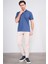3872 Erkek Polo Yaka 30/1 Penye Pike T-Shirt Koyu Indigo 2