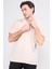 Çetinkaya Mentality 3366 Erkek Fermuarlı Polo Yaka Jakarlı T-Shirt Bej - Beyaz 1