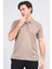 3803 Erkek Fermuarlı Polo Yaka T-Shirt Vizon 1