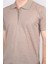 3803 Erkek Fermuarlı Polo Yaka T-Shirt Vizon 3