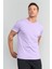 Çetinkaya Mentality 2772V -S V Yaka Basic T-Shirt Kirli Lila 1