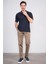 3769 Erkek Polo Yaka Pike T-Shirt Lacivert 2