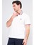 3951 Erkek Polo Yaka Penye Pike T-Shirt Beyaz 1